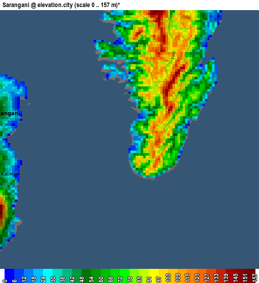 Sarangani elevation map