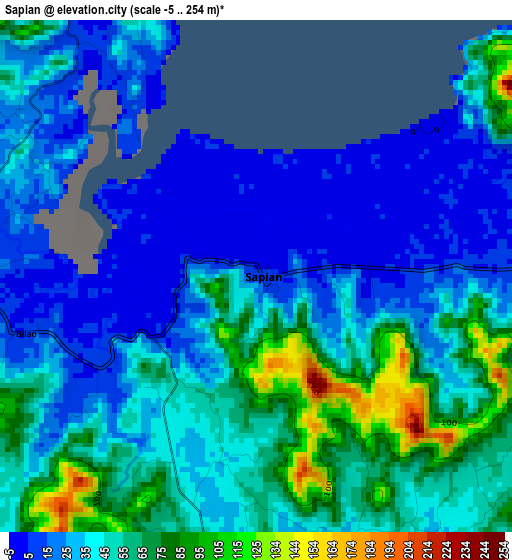 Sapian elevation map