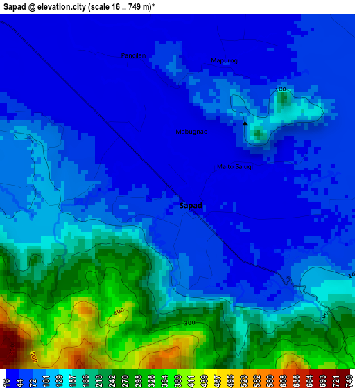 Sapad elevation map