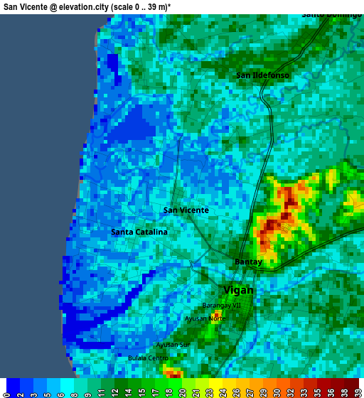 San Vicente elevation map