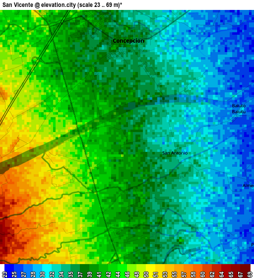 San Vicente elevation map