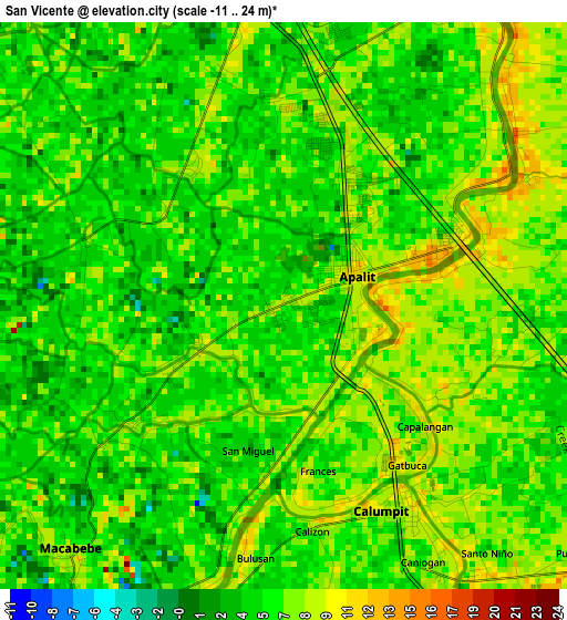 San Vicente elevation map