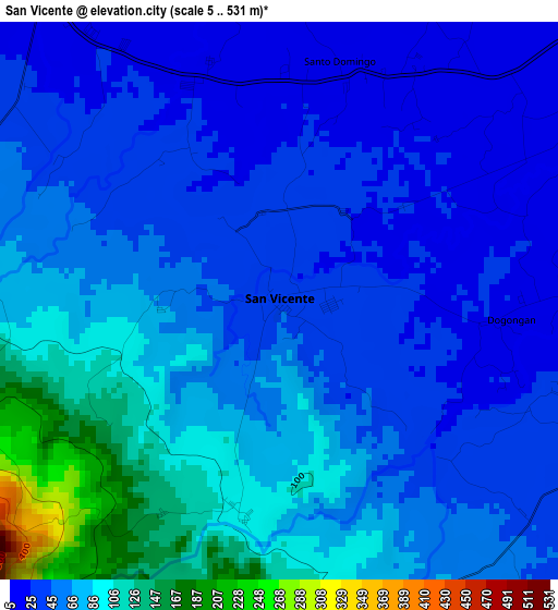 San Vicente elevation map