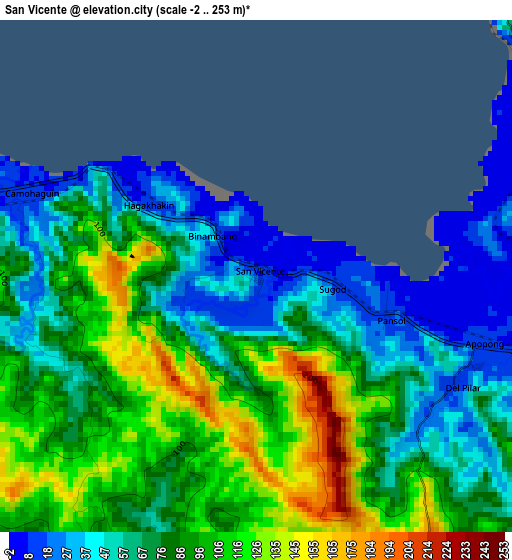 San Vicente elevation map