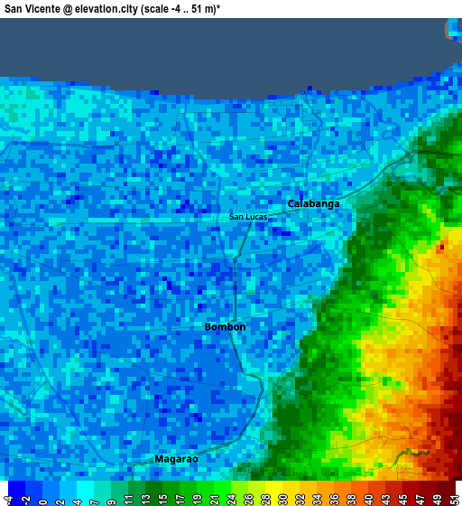 San Vicente elevation map