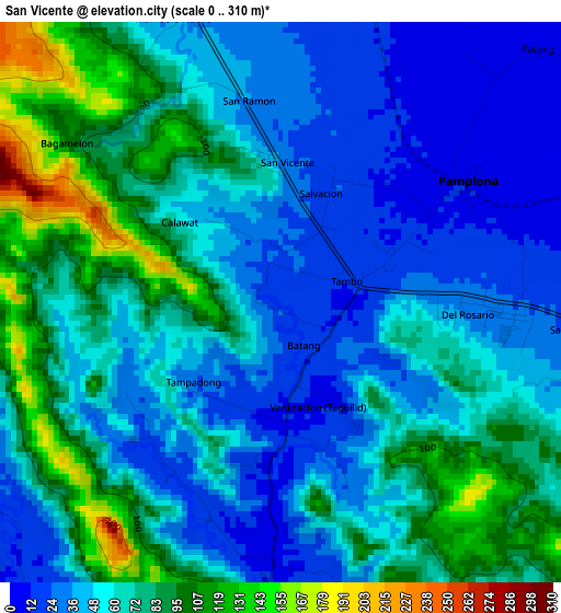 San Vicente elevation map