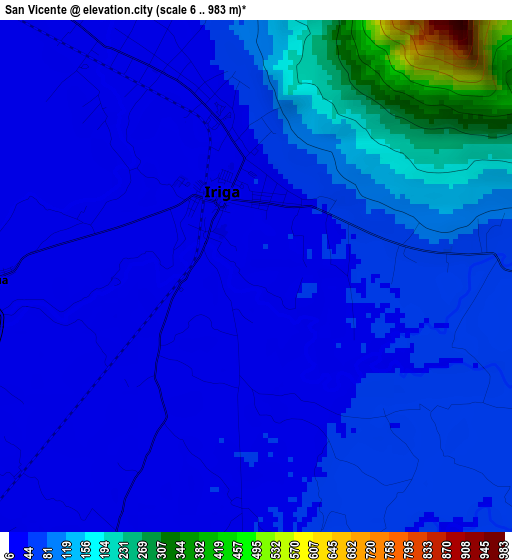 San Vicente elevation map