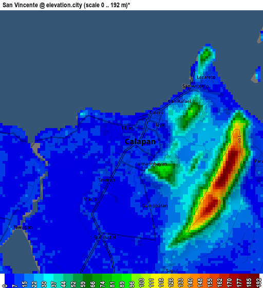 San Vincente elevation map