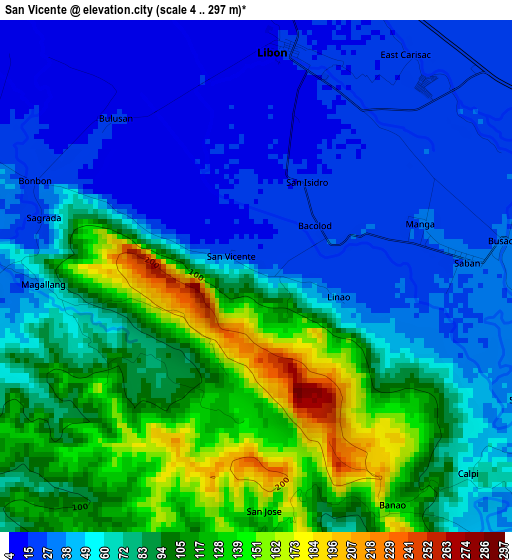 San Vicente elevation map