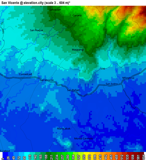 San Vicente elevation map