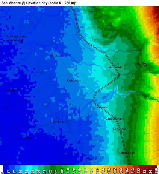 San Vicente elevation map