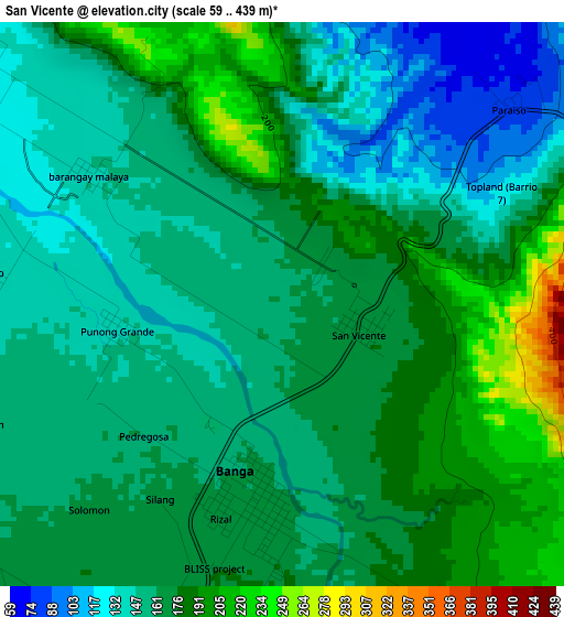 San Vicente elevation map