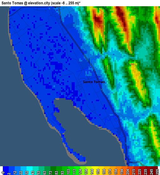 Santo Tomas elevation map