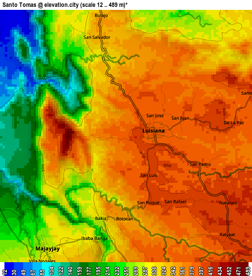 Santo Tomas elevation map