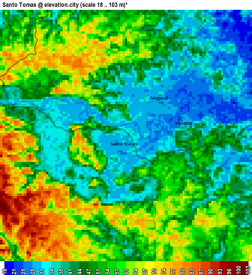 Santo Tomas elevation map