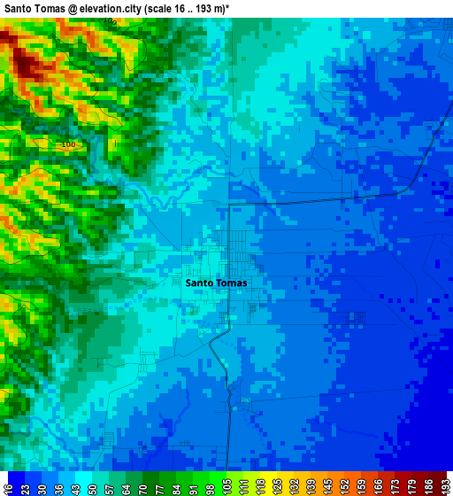 Santo Tomas elevation map