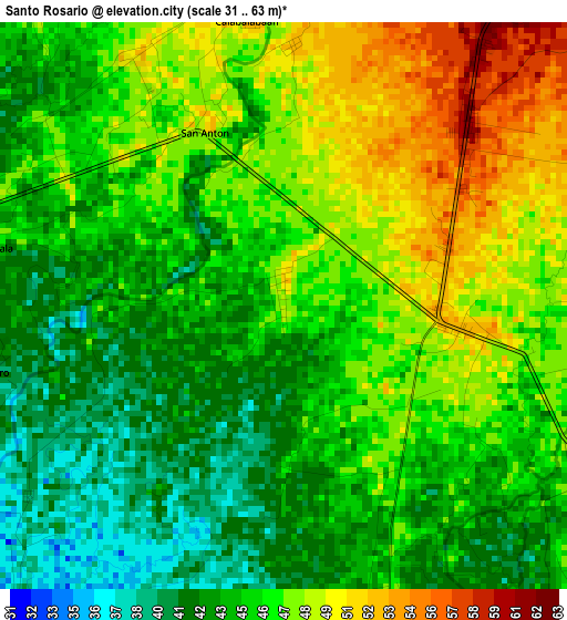 Santo Rosario elevation map
