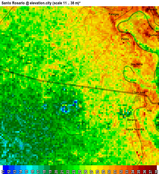 Santo Rosario elevation map