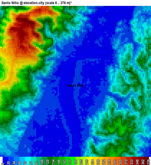 Santo Niño elevation map