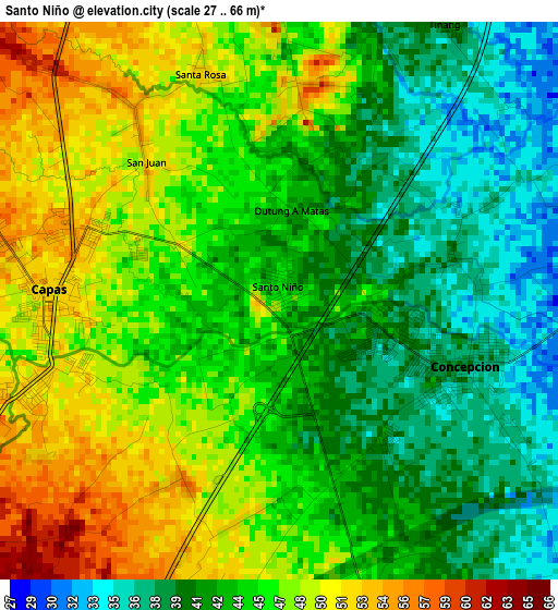 Santo Niño elevation map