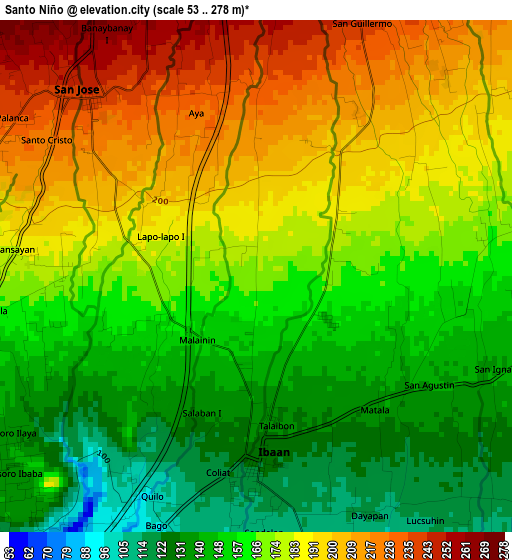 Santo Niño elevation map