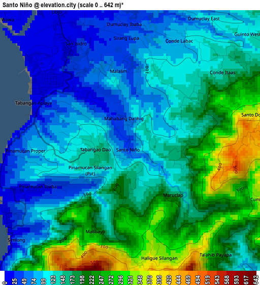 Santo Niño elevation map