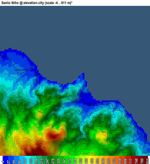 Santo Niño elevation map