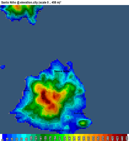 Santo Niño elevation map