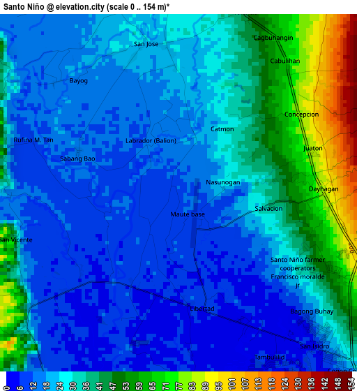 Santo Niño elevation map