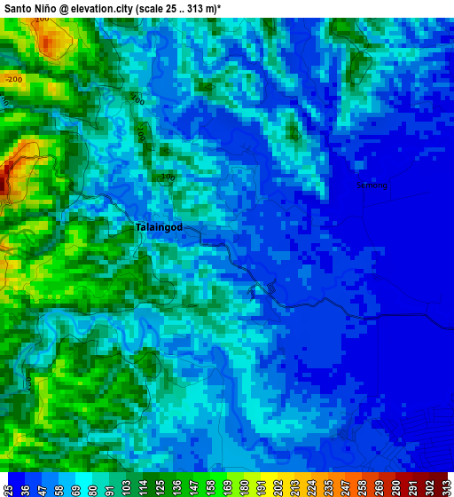 Santo Niño elevation map