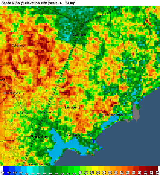 Santo Niño elevation map