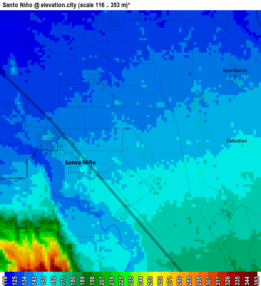 Santo Niño elevation map