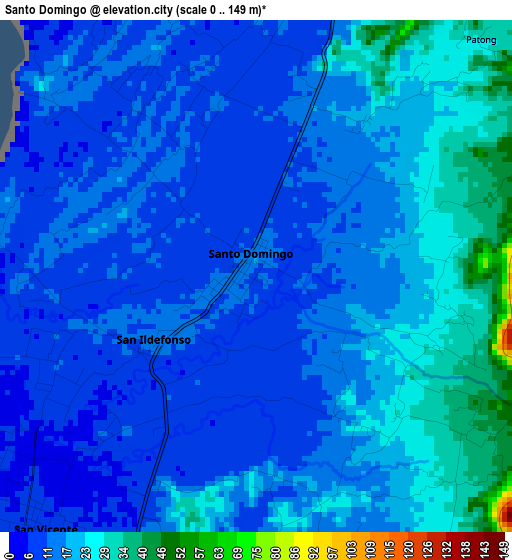 Santo Domingo elevation map