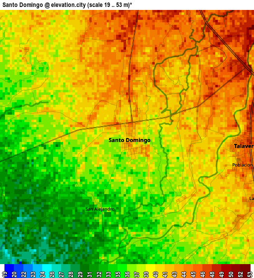 Santo Domingo elevation map