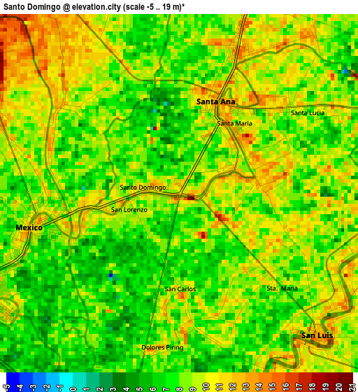 Santo Domingo elevation map