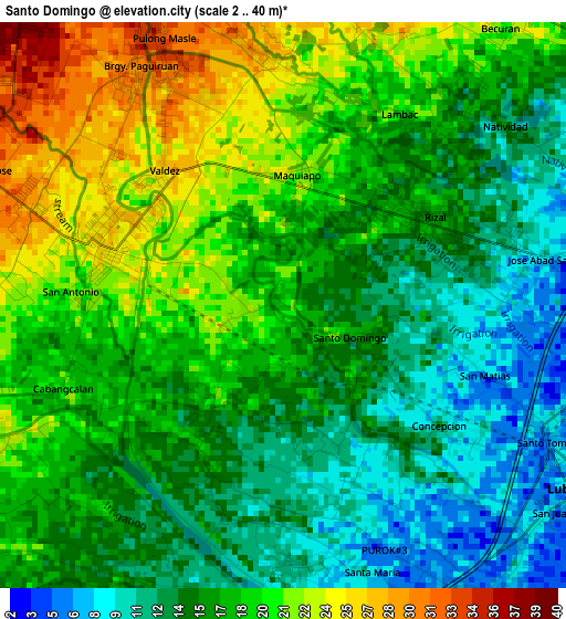 Santo Domingo elevation map