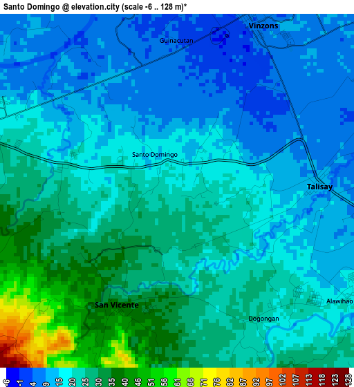 Santo Domingo elevation map