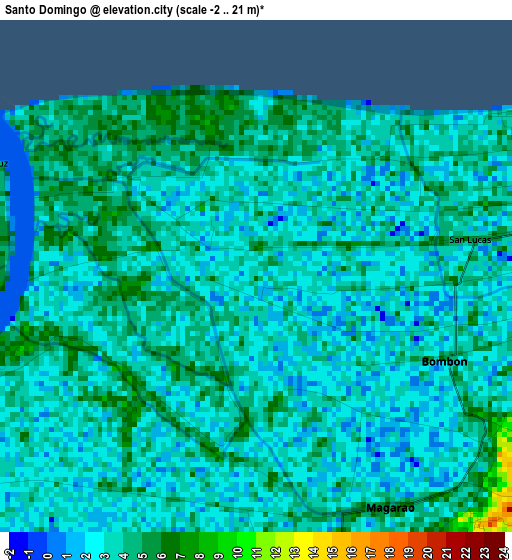 Santo Domingo elevation map