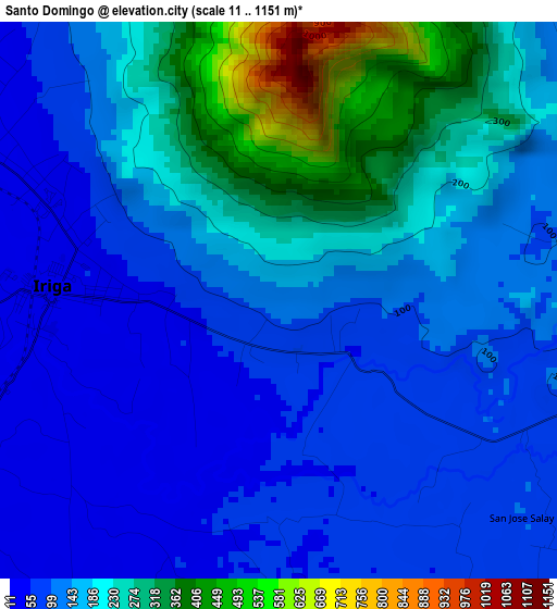 Santo Domingo elevation map