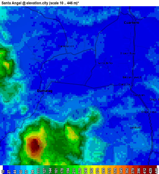 Santa Angel elevation map