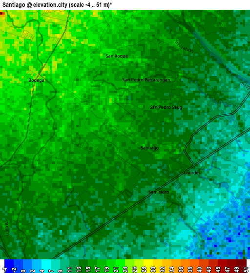 Santiago elevation map