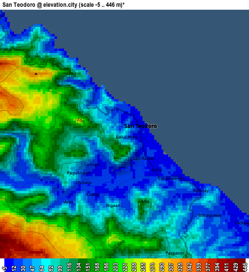 San Teodoro elevation map