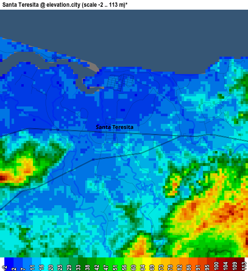 Santa Teresita elevation map