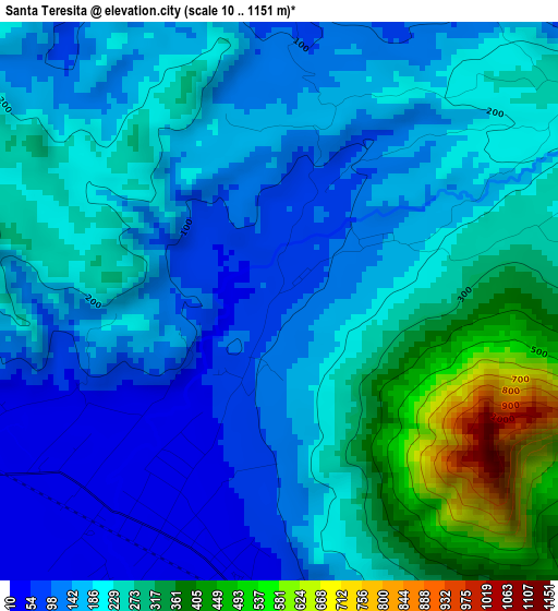 Santa Teresita elevation map