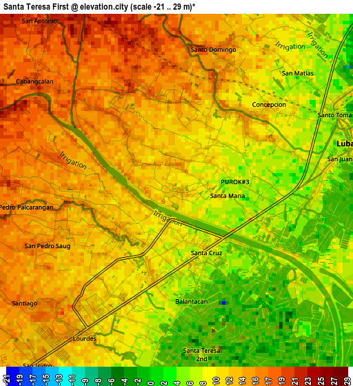 Santa Teresa First elevation map