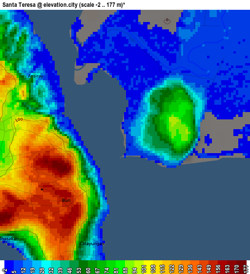Santa Teresa elevation map