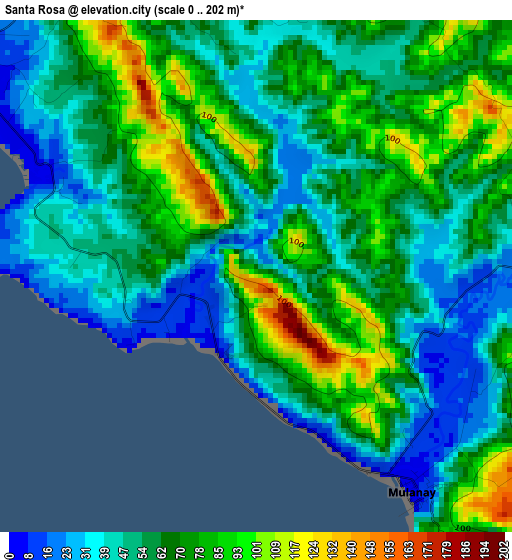 Santa Rosa elevation map