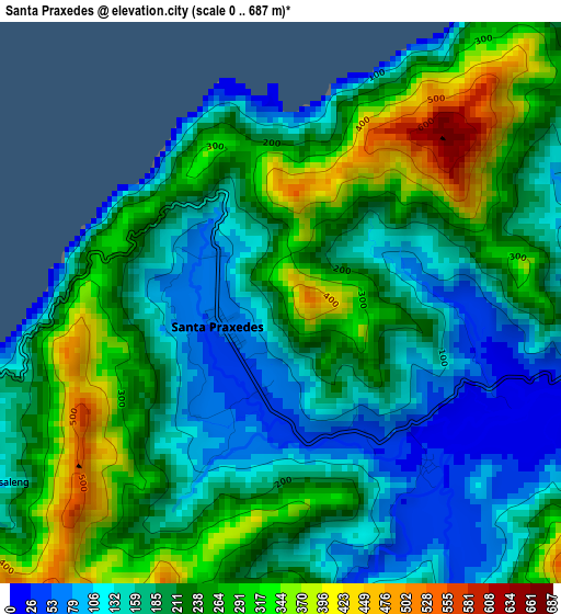 Santa Praxedes elevation map