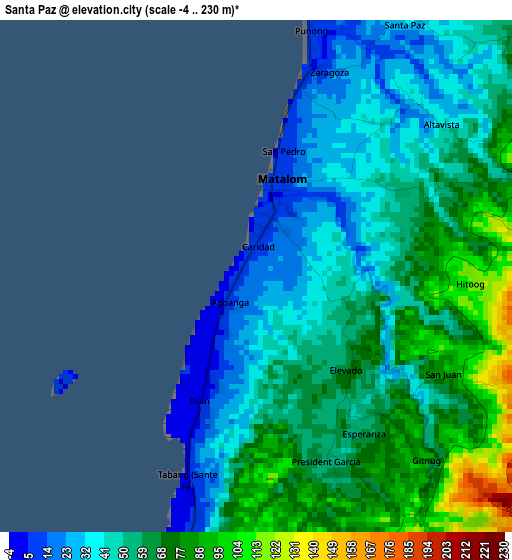 Santa Paz elevation map