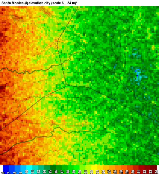 Santa Monica elevation map
